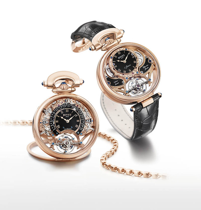 BOVET 逆轉手工裝嵌五天動力儲存逆跳萬年曆腕錶,價格電洽。